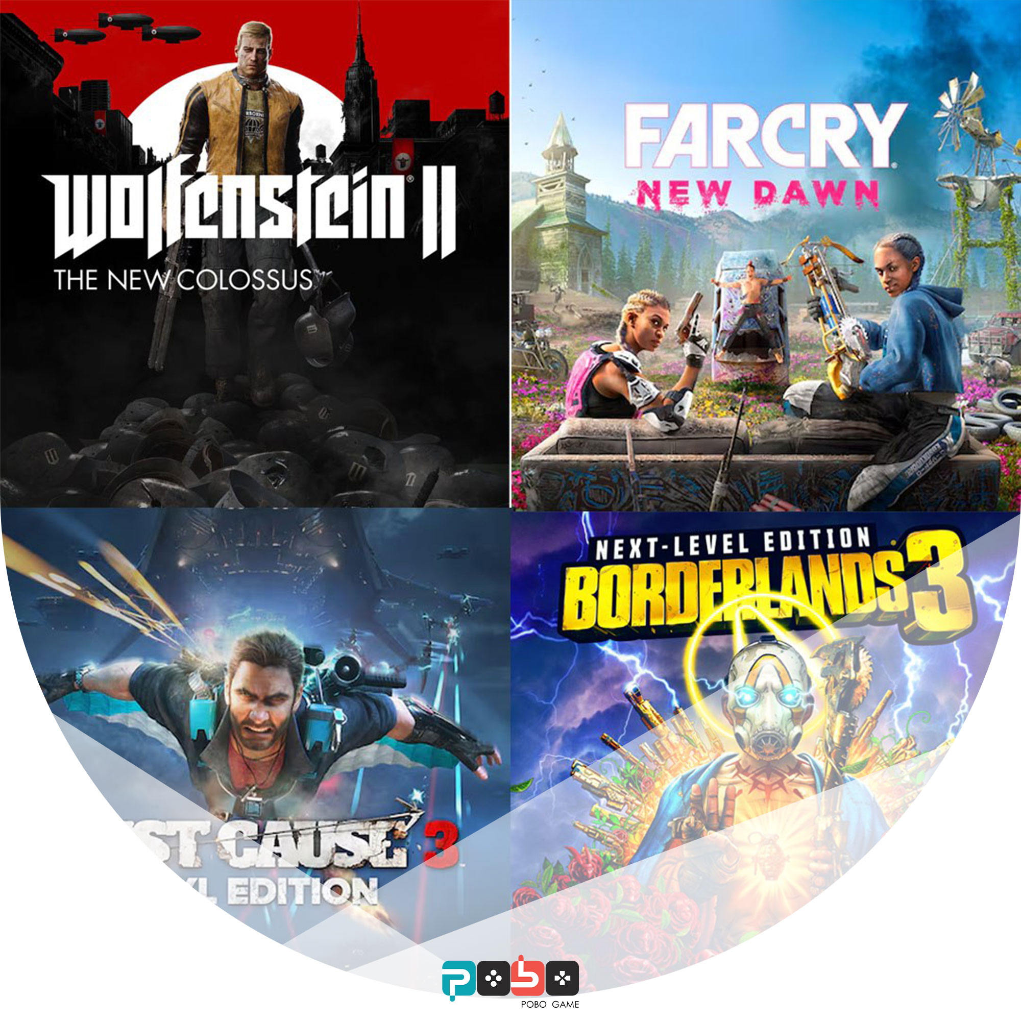 اکانت قانونی باندل4بازی (Just Cause 3&Wolfenstein II&Bordlands3 &Farcry Newdawn)ظرفیت3